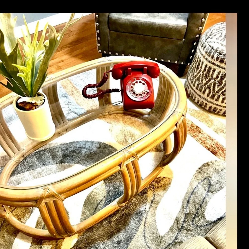 VTG Western Bell 500,Clear Rotary-Dial Telephone, Red Finish,Retrofitted Cord - Picture 3 of 11